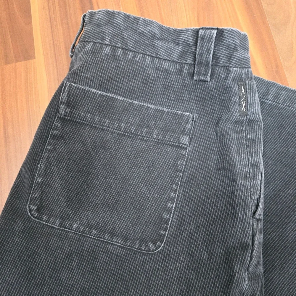 Armani Exchange AX Men's‎ Size 36 Corduroy Pants Charcoal Dark Gray Wide Leg